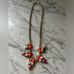 Pink and white fashion jewelry necklace, never worn!